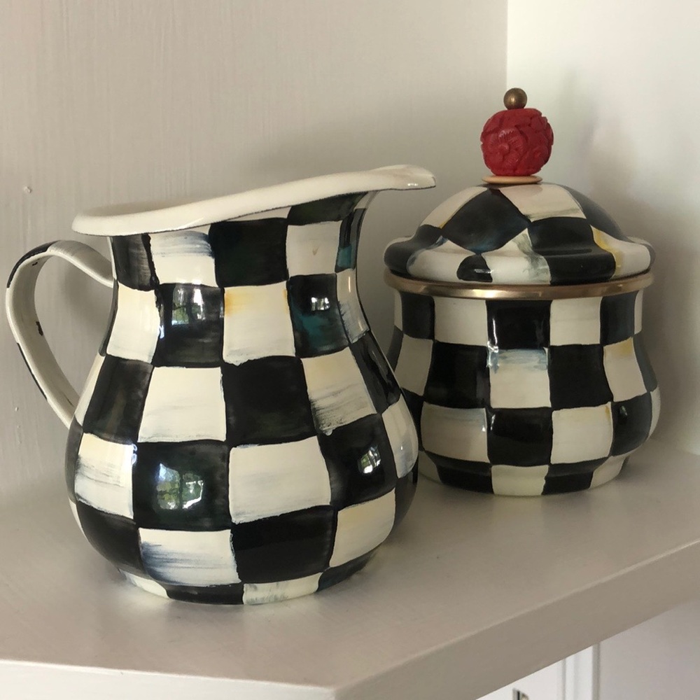 Mackenzie Childs cream and sugar set
